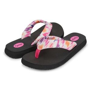 Floopi Luna Womens Pink Multicolor Knit Yoga Mat Flip Flop Sandals Size 11 529